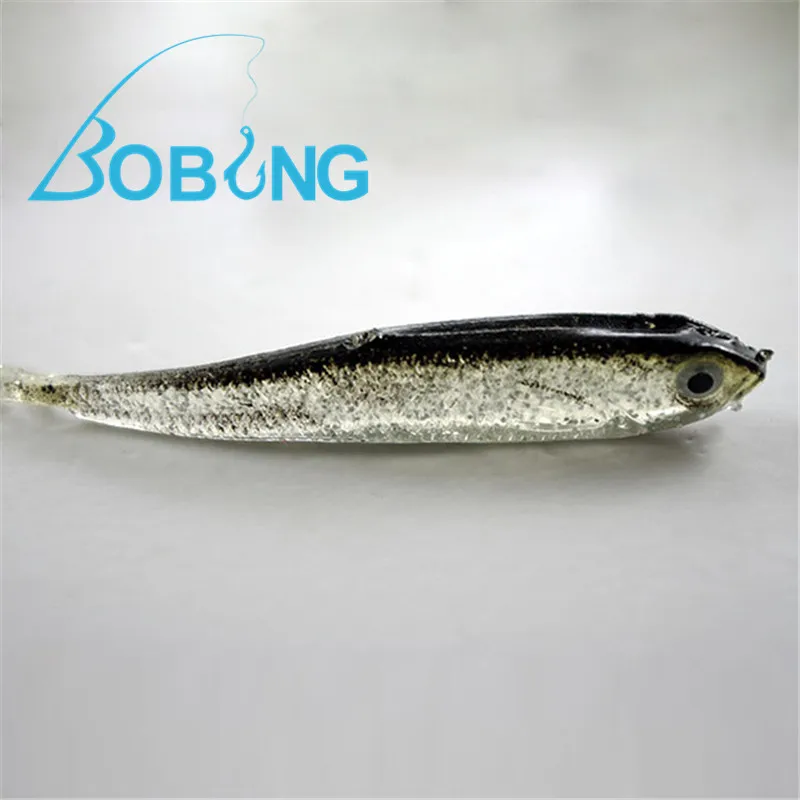 

Bobing 8cm 31.5" Grey Soft Silicone 3D Eyes Artificial Fishing Lures Baits Minnow CrankBait Hooks Freshwater Saltwater Tackle