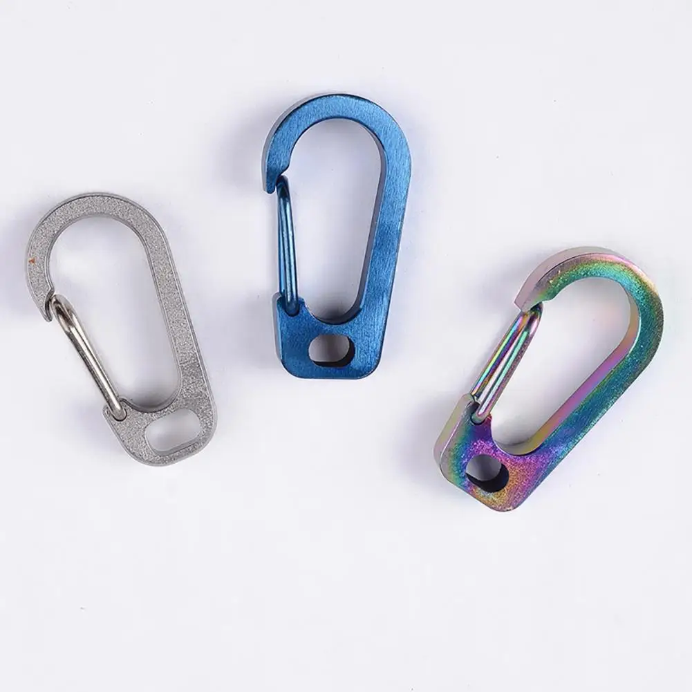 Mini Titanium Alloy Waist Belt Clip Anti-lost Hanger Carabiner Keychain Buckle