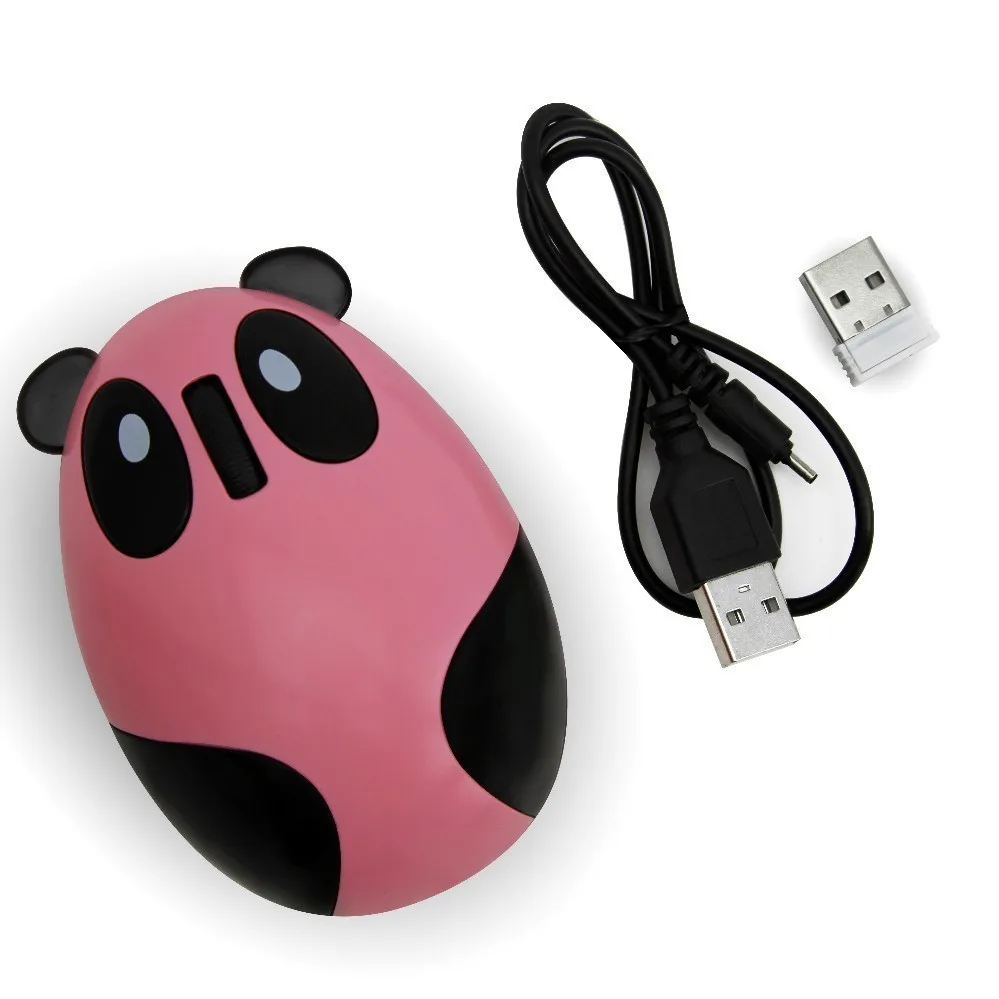 CHYI, милая мультяшная панда, дизайн, беспроводная мышь, перезаряжаемая, 1600 dpi, USB, оптическая мышь, 3D, Мини компьютер, Mause, для ноутбука, ПК, девушки