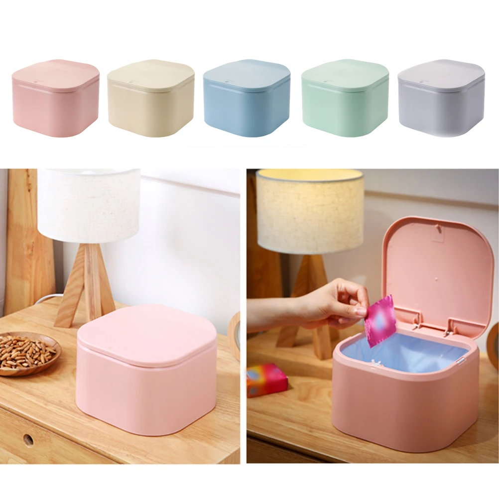 

Push Type Cute Mini Waste Bin Home Office Bathroom Trash Can Desktop Garbage Box Table Dustbin Sundries Bins
