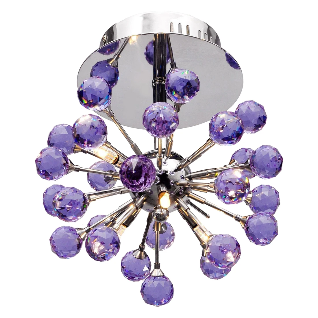Элегантный заподлицо хрустальная люстра Потолочный подвесной светильник светло-фиолетовый