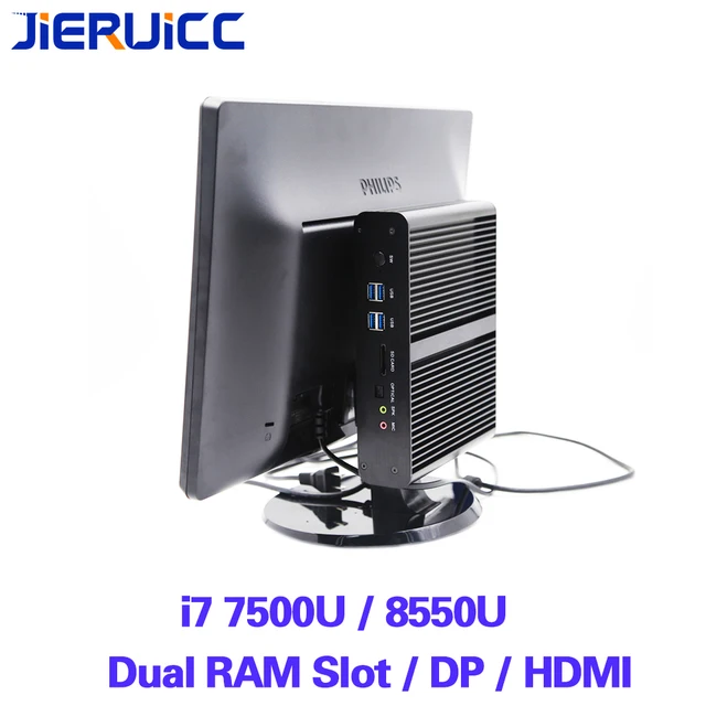 Best Offers New arrival 8th Gen Intel Core i7 8550U Intel Kaby Lake-ULT Fanless Mini Computer Win 10 4K HTPC Intel HD Graphics