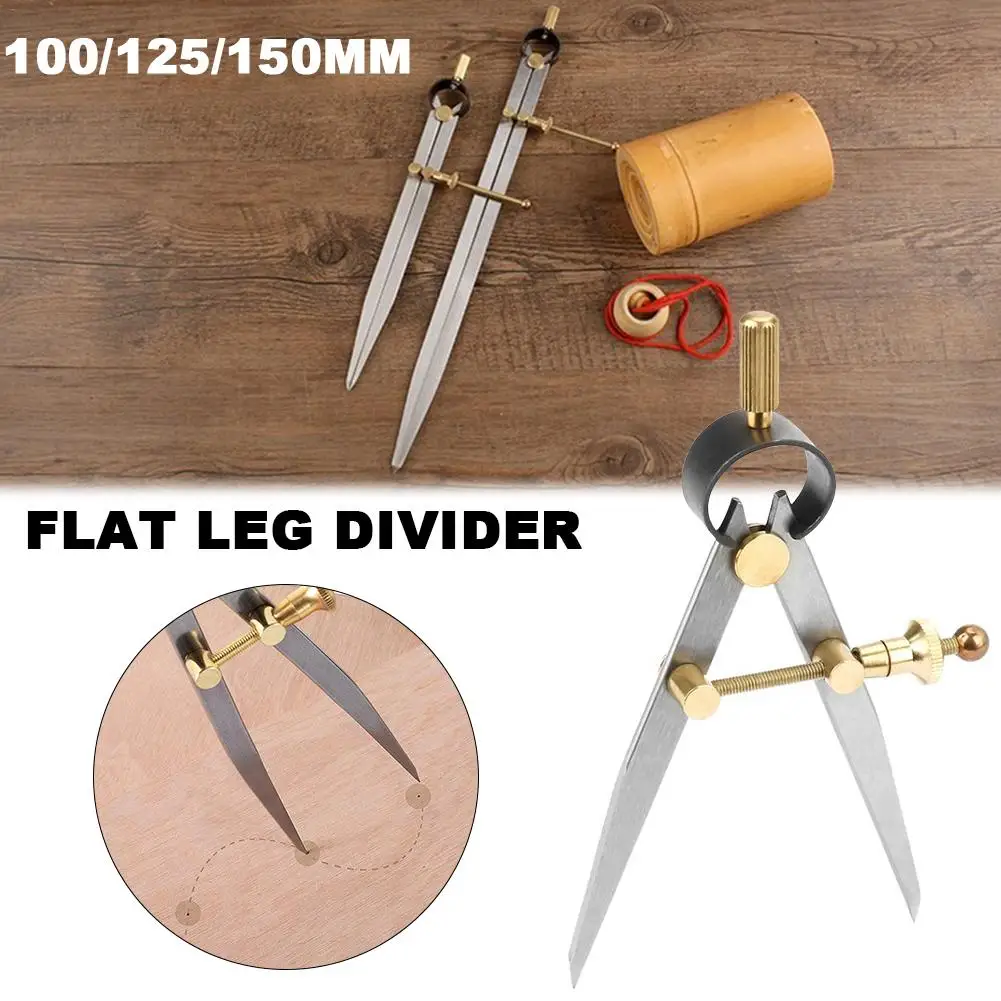

1PC Carbon steel Scriber Divider Leather Stitch Hole Distance Measure Round Legs Craft Adjustable Spacing Compass