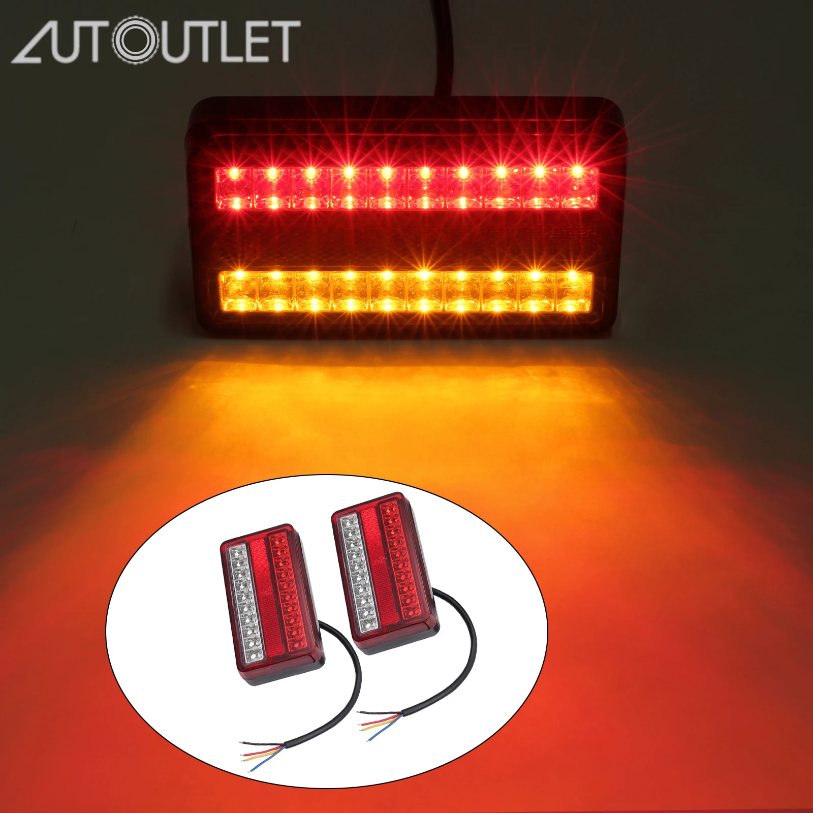 AUTOUTLET 2X20 светодиодный грузовик задний фонарь Водонепроницаемый катафот свет
