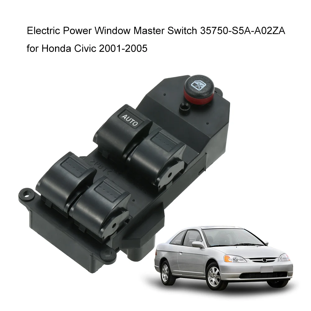 Kkmoon Electric Power Window Master Switch For Honda Civic 20012005
