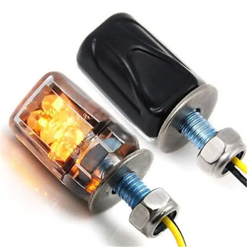 2Pcs 6Led Motorcycle Amber Turn Signal Lights Blinker Indicator Lamp Black Elt huismerk kopen in de aanbieding