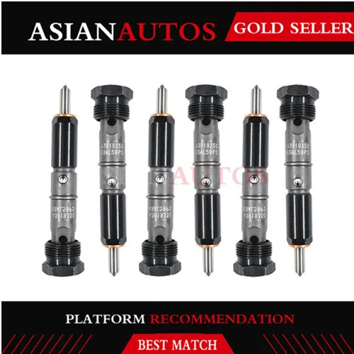

6Pcs Fuel Injectors 0432131837 3919350 For Cummins 5.9L 6BT Diesel Engine