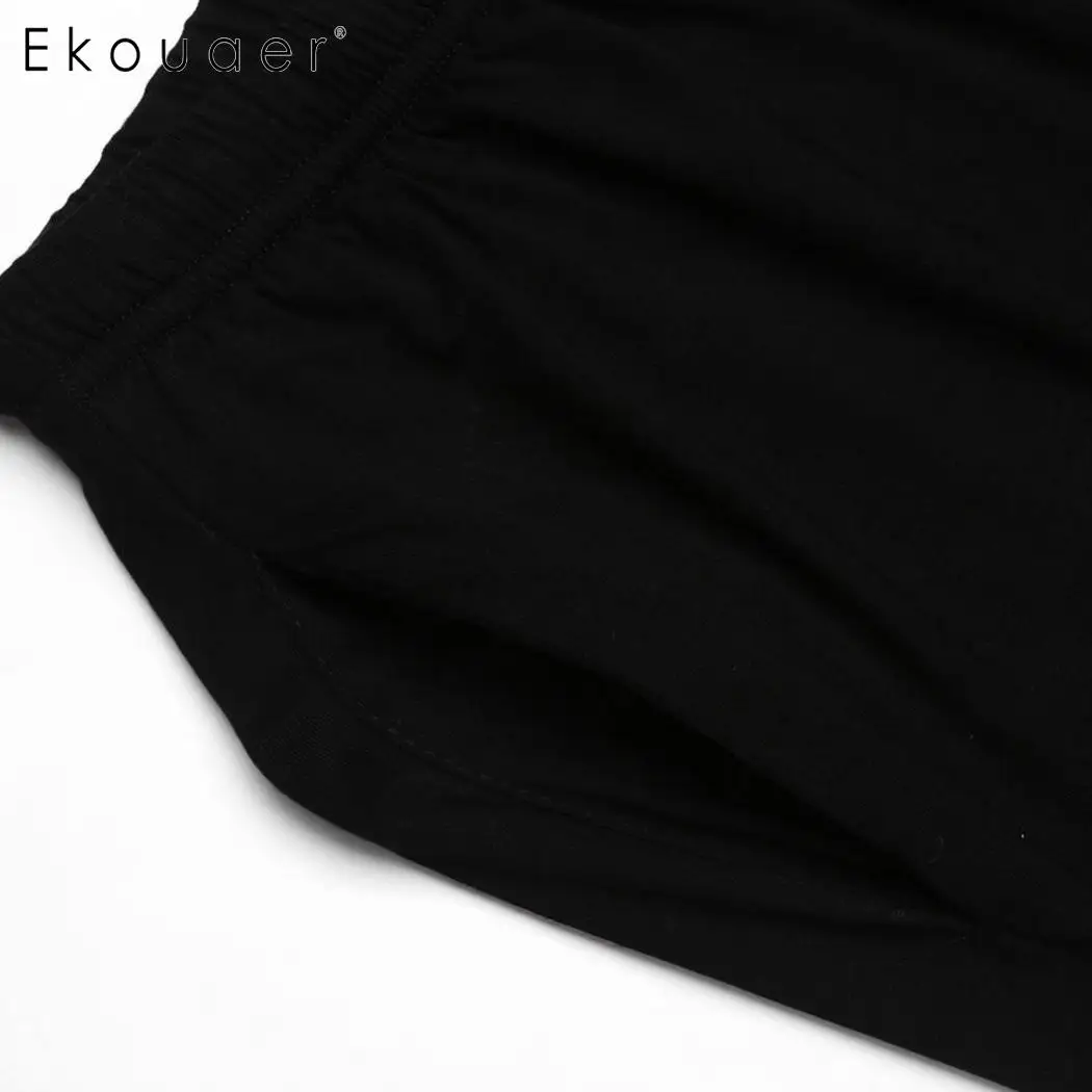Ekouaer женские пижамные комплекты повседневные с круглым вырезом коротким рукавом