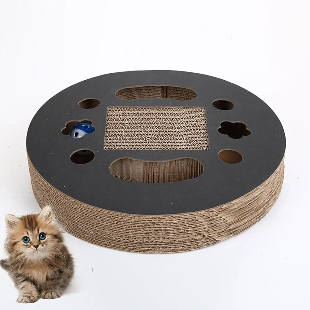 

LanLan Round Bell Ball Corrugated Paper Cat Scratching Claw Toy Pet Cat Training Toy