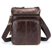 Bolso bandolera casual de la famosa marca BULL CAPTAIN para hombre, bolso de moda de cuero genuino, MINI bolsos de bandolera para hombre