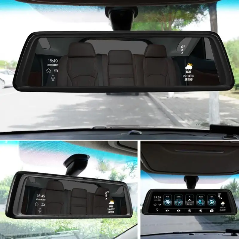 Полезный 9,88 дюймовый ips сенсорный экран Восьмиядерный 4G WiFi 1296 P автомобильный зеркало заднего вида DVR видео рекордер для панели, GPS Cam с 4 камерой