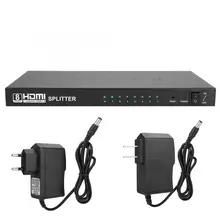 1x8 HDTV распределитель HDMI сплиттер 3D 1080P Аудио видео дистрибьютор в 1 в 8 Выход 100-240 в