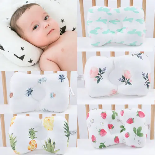 

Soft Baby Girl Boys Infant Floral Cot Pillow Kids Toddler Prevent Flat Head Silk Floss Cushion Sleeping Support Pads Pillows