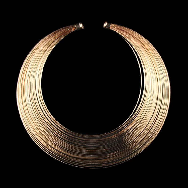 

HONGYE 2018 African Jewelry Dubai Gold Silver Collar Necklace For Women Round Wedding Jewellery Statement Necklace