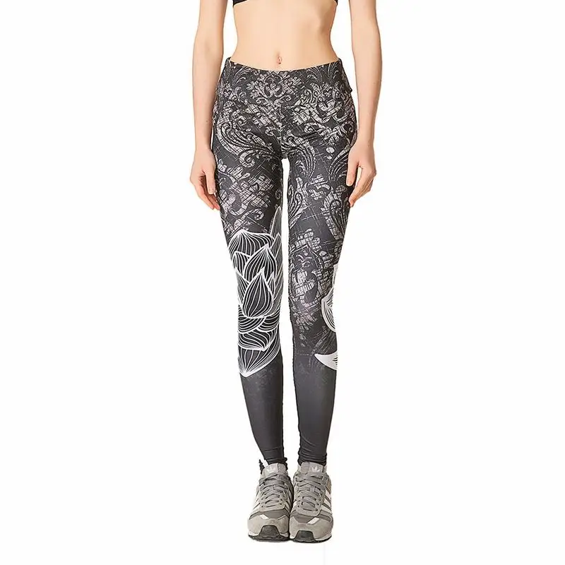 

New Lotus Fitness Pants Printed Leggings Hip Lifting High Waist work out Sexy Yoga Pants Legging Sport Femme Women Fitness
