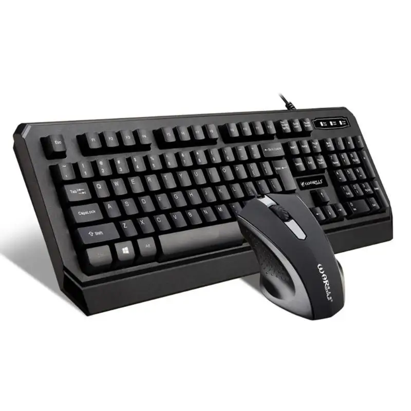 

High Quality WARWOLF KM-722 USB Wired Mouse+ Splashproof 104 Keys Keyboard Set for Home Office PC 3 Buttons Wired Mouse