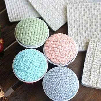 

Hot Sale Sweater Woolen Grain Silicone Cake Mold Chocolate Jelly Baking Mould Sugar Craft Tools Fondant Cake Decorating