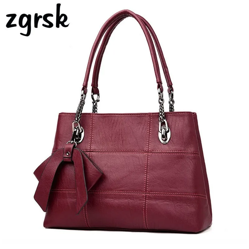 

Leather Luxury Handbags Women Shoulder Bags Designer Handbag Bow Fashion Chain Soft Ladies Bag High Quality Bolsas Femininas