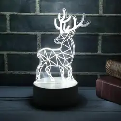 3D светодиодный Светодиодная лампа Милая Рождественская елка Снеговик Ночной свет Xmas экономия энергии атмосфера контроль лампа