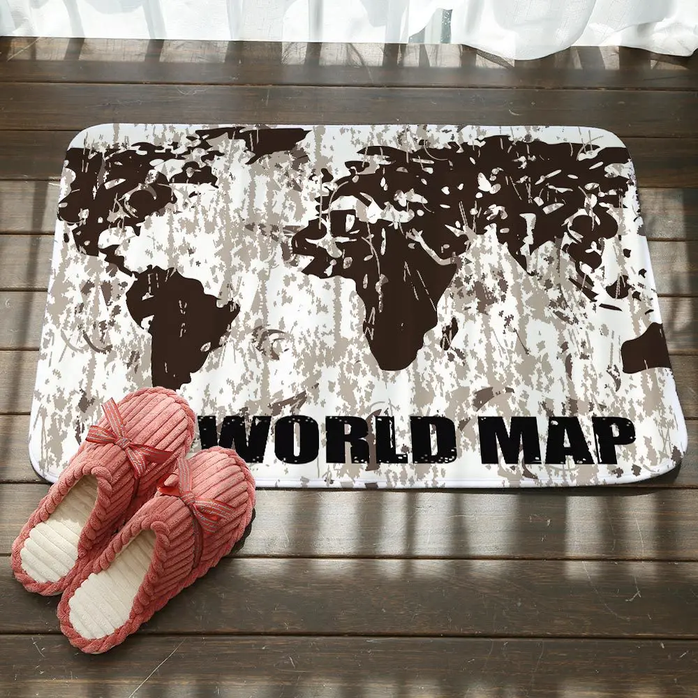 

2018 Doormat Carpets Personalized Map Mats Floor Kitchen living room Rugs bedroom Non-slip mat Anti-skid blanket Car wash pad