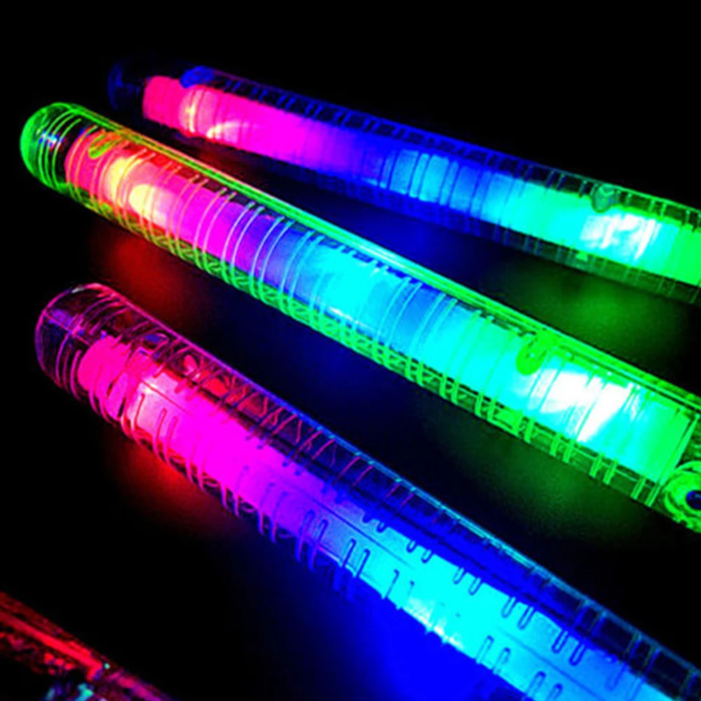 New Flashing LED 7 Modes Light Up Glow Stick Colorful Concert Dance Party Toys 
