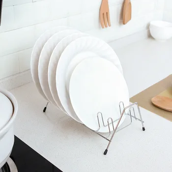 

Stainless Steel Metal Kitchen Dish Plate Rack Sink Drying Organizer Bowls Plates Drainer Storage Holder