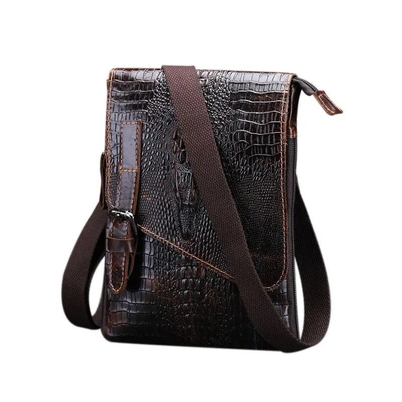 

Casual men bags male crocodile pattern flap bag Shoulder Crossbody bags Handbags Messenger small men Leather bag