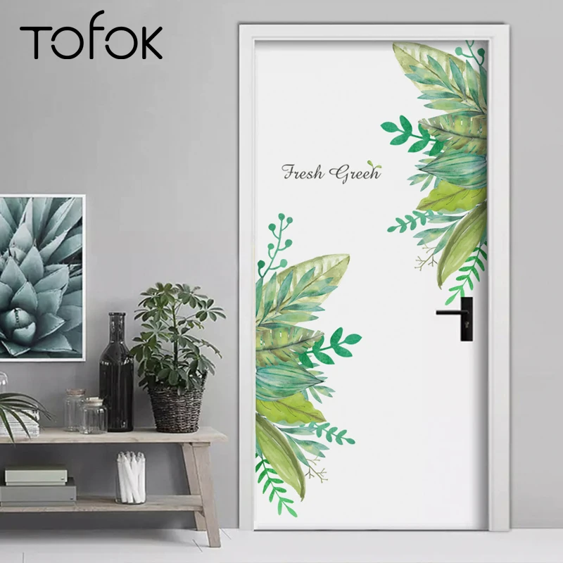 Tofok свежие зеленые листья наклейка на холодильник для гостиной настенная роспись