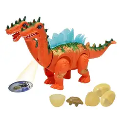 Электрический двуглавый динозавр будет откладывать яйца, чтобы имитировать искусственное яйцо динозавр модель детские игрушки