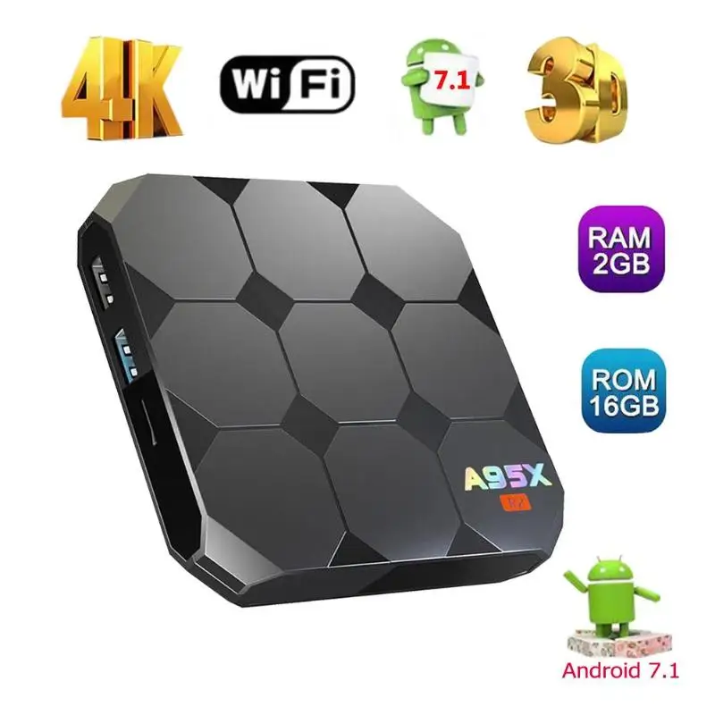 

A95X R2 Android 7.1 Amlogic S905W Quad Core 4G+16G Smart TV Box 2.4G WiFi HDMI 2.0 Set-top Box Media Player High Quality