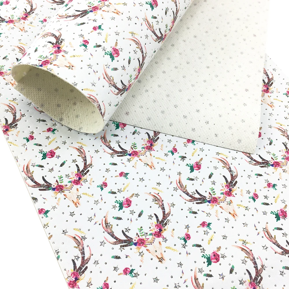 

David accessories 20*34cm rainbow Christmas Synthetic leather fabric hair bow diy decoration crafts 1piece, DIY handmade,1Yc3122