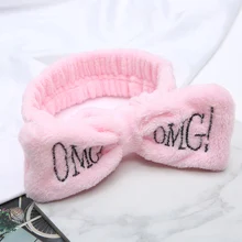 Новинка, фланелевые мягкие ободки с бантиком и надписью OMG для женщин, девушек, тюрбан, милый держатель для волос, повязка для волос, головной убор, аксессуары для волос Новинка, фланелевые мягкие ободки с бантиком и надписью OMG для женщин, девушек, тюрбан, милый держатель для волос, повязка для волос, головной убор, аксессуары для волос
