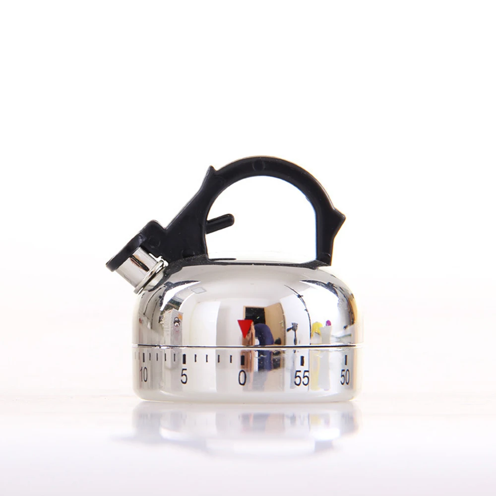 

Kitchen Timer Stainless Steel Machine Timer 60 Min Alarm Mechanical Teapot Clock Counting Kitchen Clockwork Stopwatch Timer