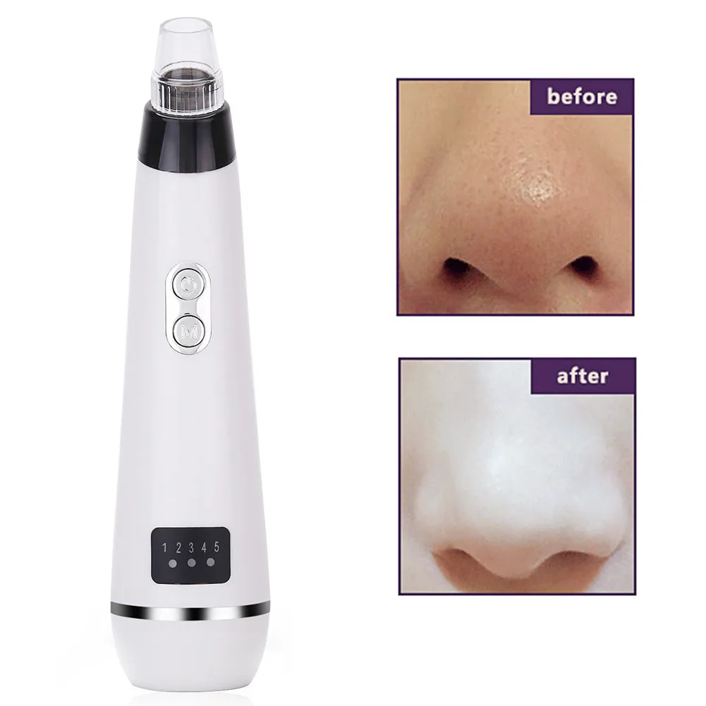 

Facial Care Pore Cleaner Portable With 5 Heads Blackhead Remover Vacuum Extractor Rechargeable Acne Suction Electric