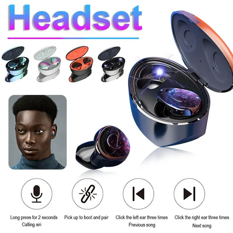 

Wireless Binaural Bluetooth EarphoneTWS 5.0 In Ear Noise Reduction Sports Running Coffee Library Earbuds With Mic Charging Box