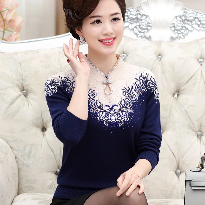 Women Casual Long Sleeve Knitted Sweater Pullover Loose