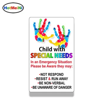 

HotMeiNi Wholesale Child Special Needs Emergency Alert Sticker Car Van Window Bumper Vehicle Decal Waterproof 13cm X 9cm