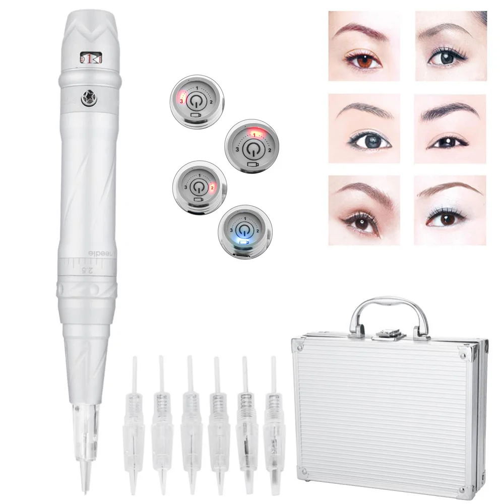 Permanent Tattoo Makeup Machine Kit For Eyebrow Lip Eyeliner MTS Microblading Pen Set Electric Supplies a | Красота и здоровье