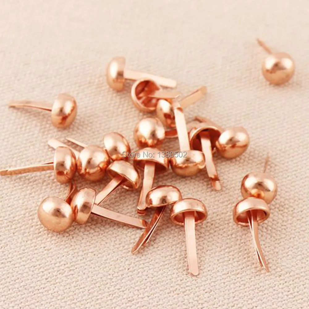 50 Pieces 8 x 15mm Mixed Colors Round Rhinestone Mini Head Split Pins Metal Brads Suit for Scrapbooking DIY Crafts Decoration