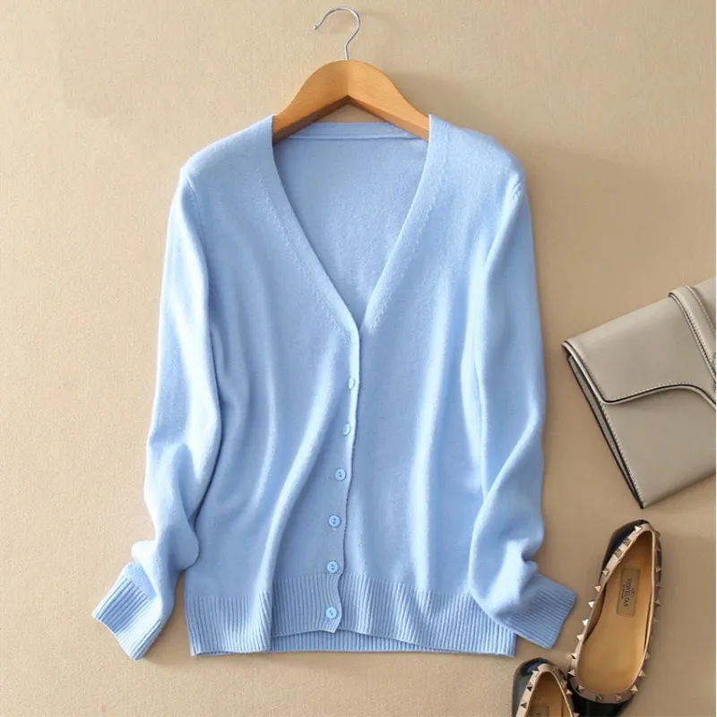 2019 Spring And Autumn New Style Women Wool Cardigan Women Sweater V-neck Long-Sleeve Wild Coat Loose Knitted 2019 Spring And Autumn New Style Women Wool Cardigan Women Sweater V-neck Long-Sleeve Wild Coat Loose Knitted