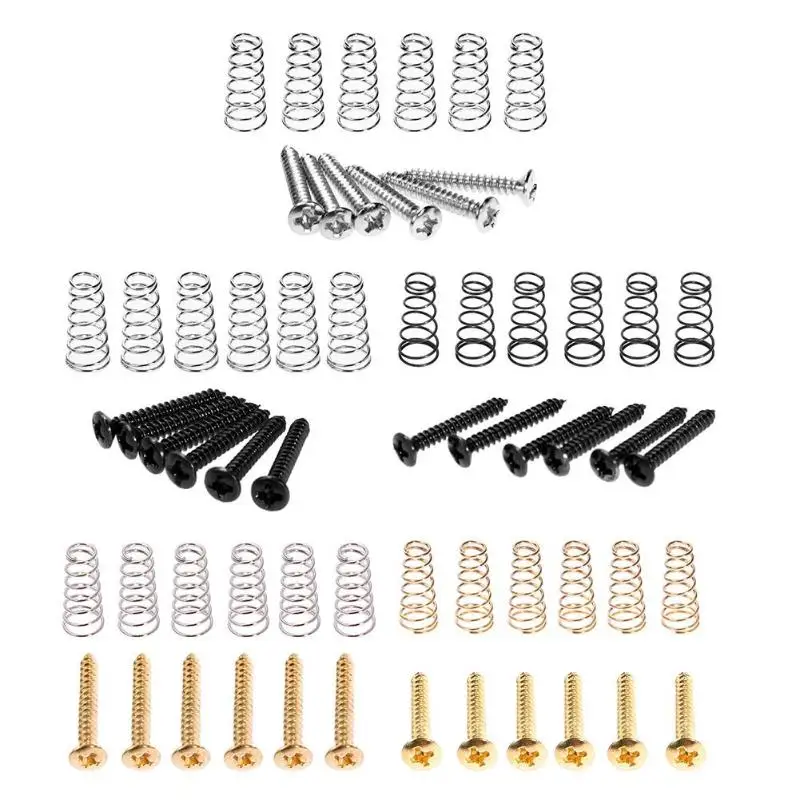 

6pcs Electric Guitar Single Coil Pickup Mount Height Screws with Springs
