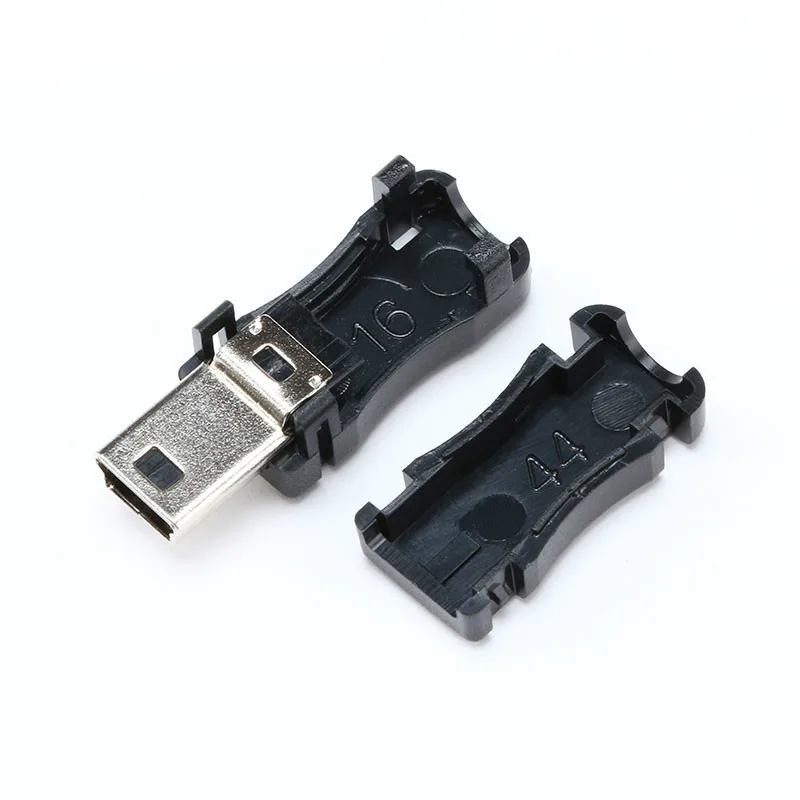 10 шт. Mini USB 5 Pin T порт штекер разъем с пластиковой крышкой для DIY дропшиппинг адаптер PCB SDA кабель для передачи данных линия