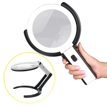 Складной 2,5X8X10 Светодиодный светильник Настольная стойка с лупой портативная лампа увеличительное портативное стекло для ремонта часов