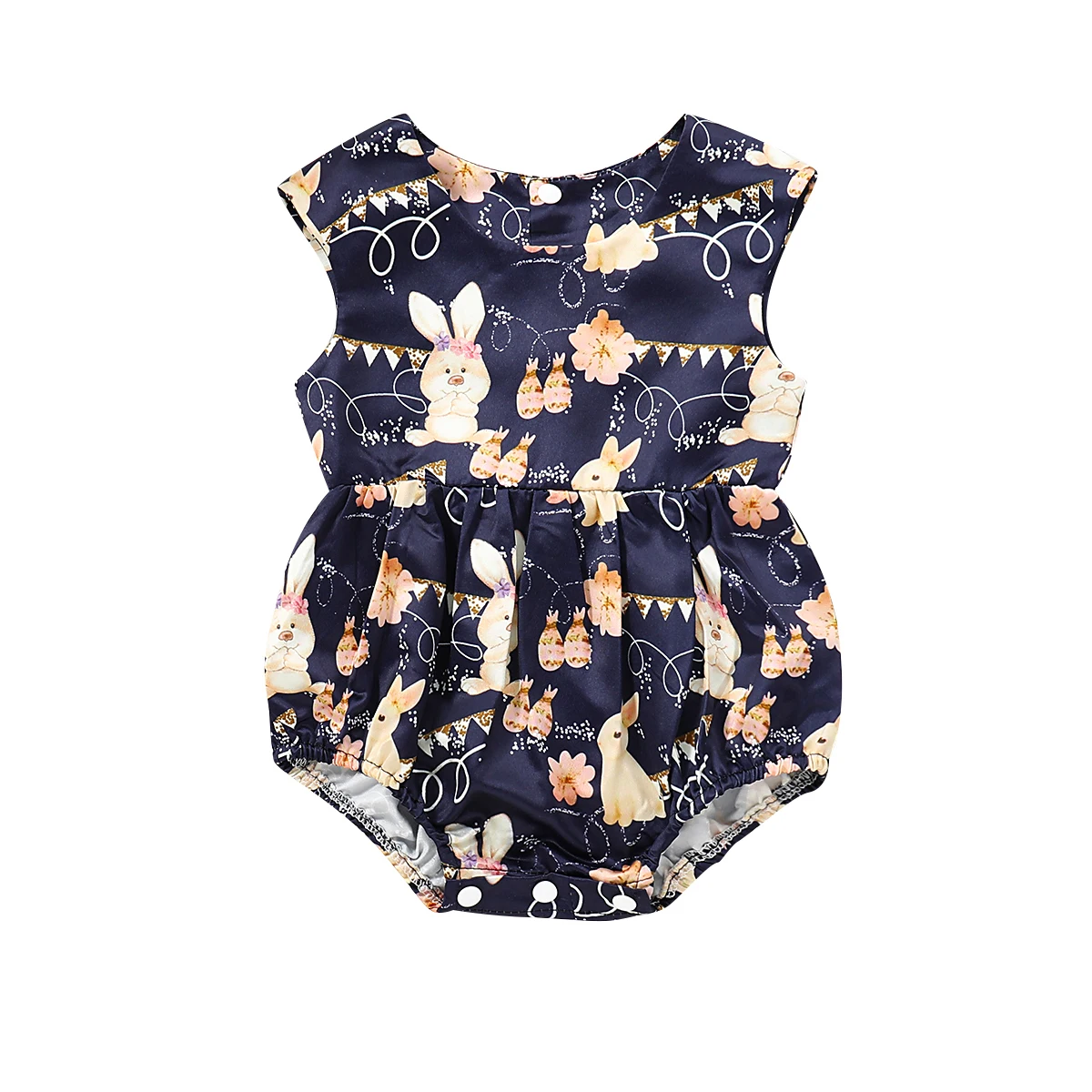 

Easter Clothes Toddler Kids Baby Girls Easter Bunny Ruffles Sleeve Bodysuit Jumpsuit Outfits One-Pieces