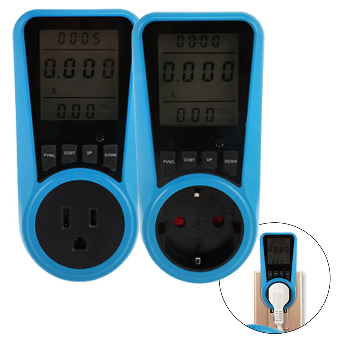 

Electricity Analyzer Monitor Socket Digital Voltage Wattmeter Power Consumption Watt Energy Meter KWh AC230VAC120V EU US UK Plug