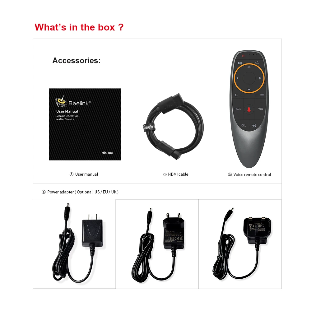  Beelink GT1 MINI GTmini A Smart TV Box Android 8.1 Amlogic S905X2 Voice Remote Set Top Box 4K 1000M
