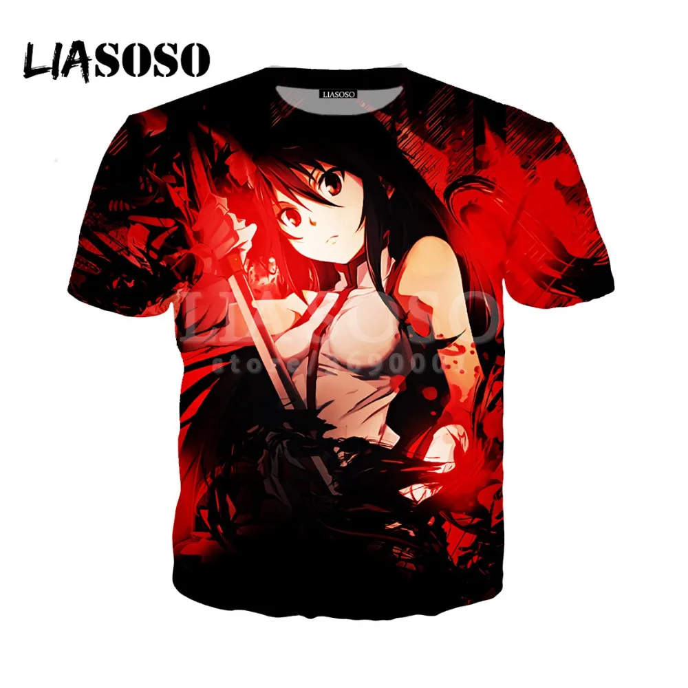 

3D Print New Summer T-shirt Hip Hop Pullover Harajuku Short SleeveWomen Men Anime Akame Ga Kill Esdese Esdeath Tshirt