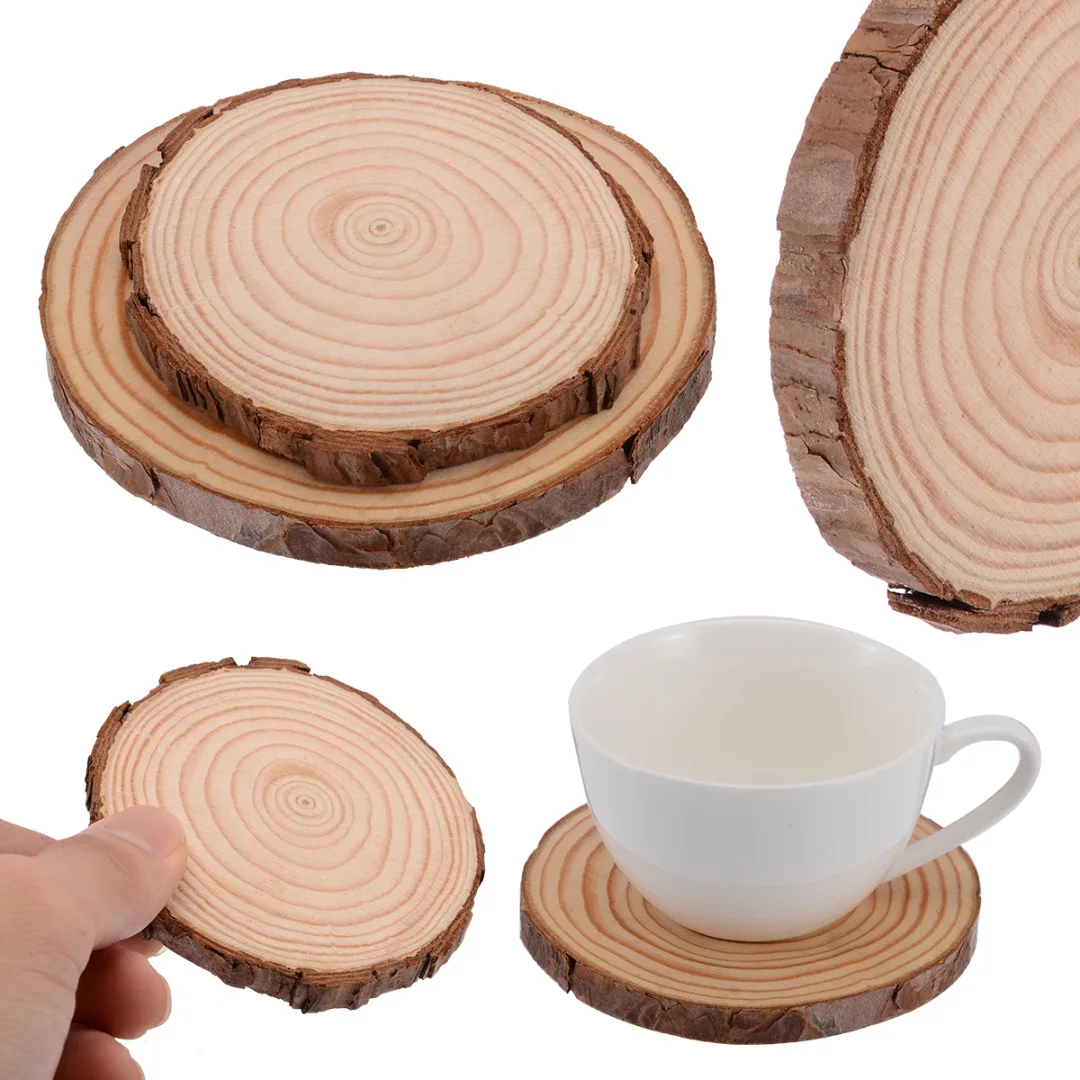 

1pcs DIY Natural Round Wooden Slice Cup Mat Coaster Tea Coffee Mug Drinks Holder Fashion Coaster For Home Decoration