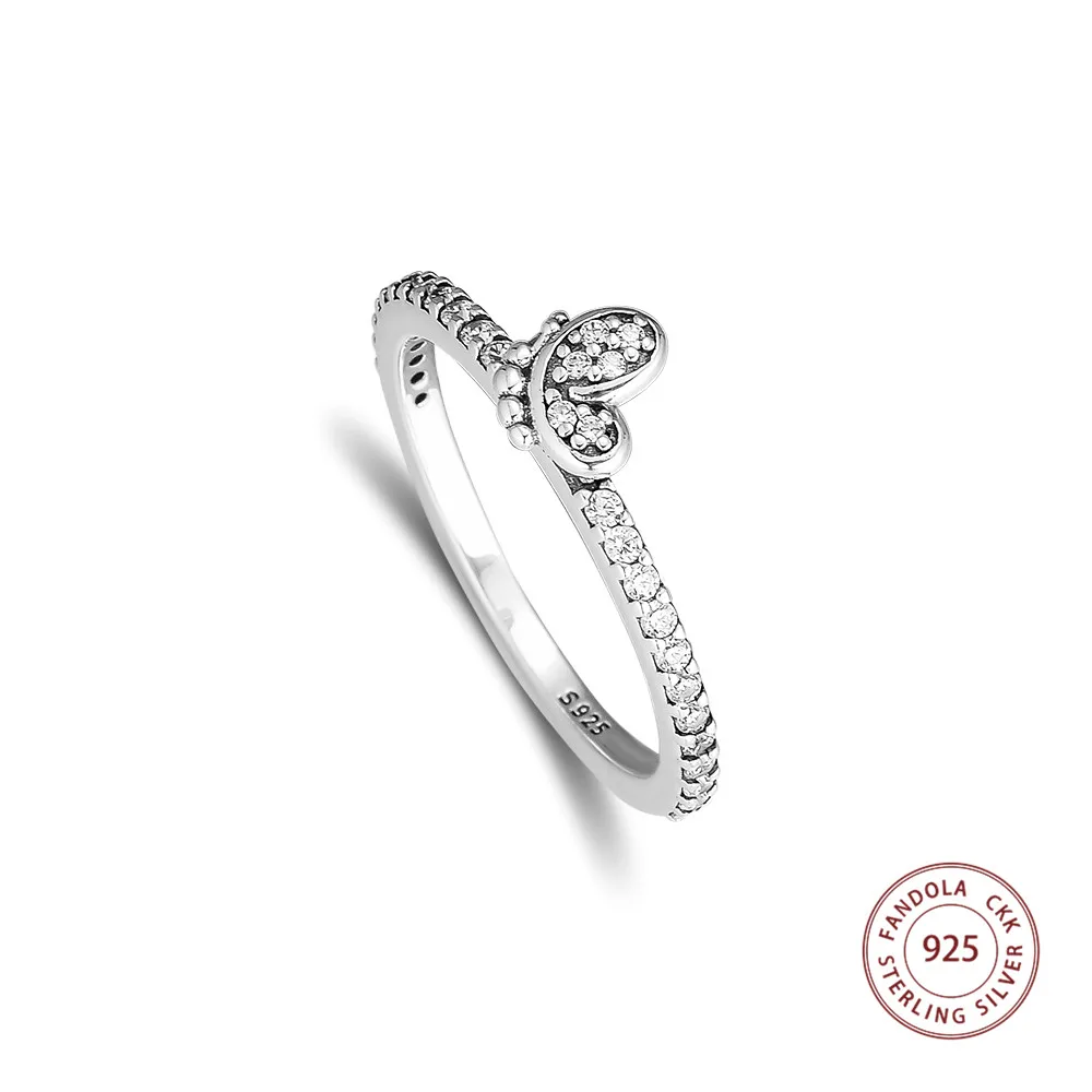 

2019 New 925 Sterling Silver Bedazzling Butterfly Ring Decorate Wedding Rings for Women Original Jewelry joyas de plata 925