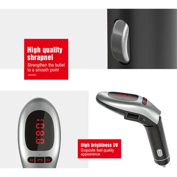 

3.1A 1A dual USB car charger LCD Current Voltage frequency Display Bluetooth Handsfree Car Kit FM Transmitter MP3 music Player
